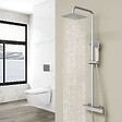 AICA SANITAIRE - AICA colonne de douche thermostatique en laiton, douche de tête carrée 20X20CM, 1 jet - vignette