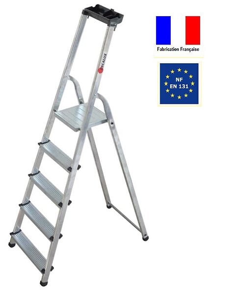 ESCALUX - Escabeau Aluminium 5 marches Hauteur 2,99 m MARCHALU PLUS Escalux - large
