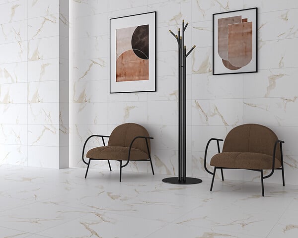 ECOCERAMIC - Sol d'intérieur Insignia - Gold - 30.4x60.8cm - 1.66m2 - large
