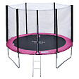HAPPY GARDEN - Pack Premium Trampoline 305cm réversible rose / gris ADELAÏDE + filet, échelle, bâche et kit d'ancrage - vignette