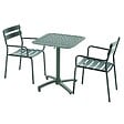 OVIALA - Ensemble table inclinable de terrasse 70 x 70 cm et 2 fauteuils vert - Almada - vignette