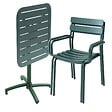 OVIALA - Ensemble table inclinable de terrasse 70 x 70 cm et 2 fauteuils vert - Almada - vignette