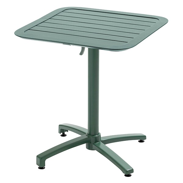 OVIALA - Ensemble table inclinable de terrasse 70 x 70 cm et 2 fauteuils vert - Almada - large