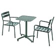 OVIALA - Ensemble table inclinable 60 x 60 cm et 2 fauteuils vert foncé - Almada - vignette