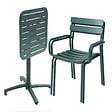 OVIALA - Ensemble table inclinable 60 x 60 cm et 2 fauteuils vert foncé - Almada - vignette