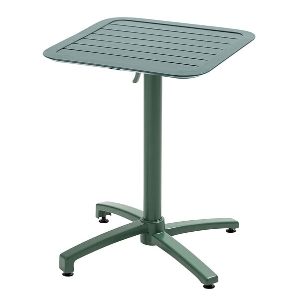 OVIALA - Ensemble table inclinable 60 x 60 cm et 2 fauteuils vert foncé - Almada - large