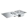 GROHE - Évier K200 GROHE 31564SD1 1 bac + 1/2 bac + 1 égouttoir - inox - vignette
