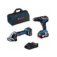 BOSCH - Pack BOSCH Perceuse - visseuse sans fil GSB 18V-55 + Meuleuse GWS 18V-7 + 2 batteries 4.0Ah 18V + chargeur + sac à outils - vignette