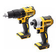 DEWALT - Pack 2 outils DEWALT DCK2060D2T-QW : Perceuse visseuse à percussion et visseuse à choc 18V Li-Ion avec coffret et 2 batteries 2,0 Ah - vignette