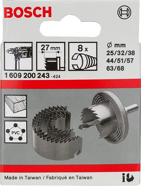 BOSCH - Set de 8 scies-cloches ø 25 à 68 mm BOSCH 1609200243 - large