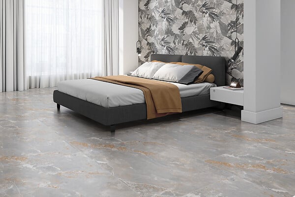 CERAM INDUSTRIE - Carrelage mural grès cérame 60x120cm - Gris - 1,44m²/boîte - large