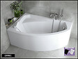 BESCO - Baignoire Asymétrique avec Tablier - 150 x 95 cm - ARELA - GAUCHE - avec Repose Tête OFFERT - vignette