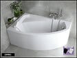 BESCO - Baignoire Asymétrique avec Tablier - 130 x 85 cm - ARELA - GAUCHE - avec Repose Tête OFFERT - vignette