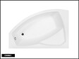 BESCO - Baignoire Asymétrique avec Tablier - 130 x 85 cm - ARELA - GAUCHE - avec Repose Tête OFFERT - vignette