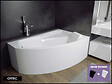 BESCO - Baignoire Asymétrique avec Tablier - 130 x 85 cm - ARELA - DROITE - avec Repose Tête OFFERT - vignette