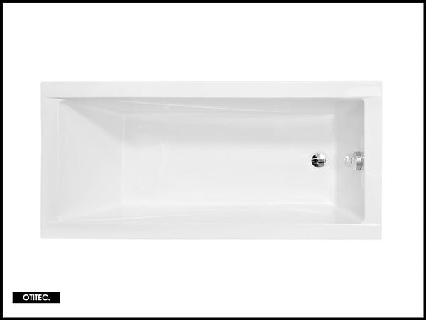 BESCO - Baignoire Droite sans Tablier - 120 x 70 cm - MODERN SANS TABLIER - REPOSE-TÊTE OFFERT - large