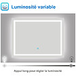 AICA SANITAIRE - AICA Miroir de salle de bain LED dimmable, avec mémoire et anti-buée, 100x80cm, IP44 - vignette