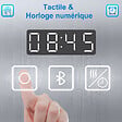 AICA SANITAIRE - AICA Miroir Bluetooth 120x70 cm, tricolore + horloge + mémoire + dimmable + anti-buée, miroir LED étanche IP44 - vignette