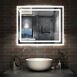 AICA SANITAIRE - AICA Miroir lumineux dimmable, 60x50cm, avec mémoire, salle de bain anti-buée, 6000k blanc froid, IP44 - vignette