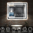AICA SANITAIRE - AICA Miroir lumineux dimmable, 60x50cm, avec mémoire, salle de bain anti-buée, 6000k blanc froid, IP44 - vignette