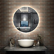 AICA SANITAIRE - AICA Miroir de salle de bain LED rond 60cm avec rétro-éclairage, tricolore + anti-buée + mémoire + gradation infinie - vignette