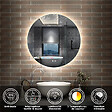 AICA SANITAIRE - AICA Miroir de salle de bain LED rond 60cm avec rétro-éclairage, tricolore + anti-buée + mémoire + gradation infinie - vignette