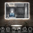 AICA SANITAIRE - AICA Miroir lumineux à LED, 120x70cm, dimmable, avec mémoire et anti-buée, IP44, horizontal/vertical, blanc froid - vignette