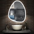 AICA SANITAIRE - AICA Miroir de salle de bain asymétrique 80x55cm led Teardrop Mirror 3 Colours Dimmable + Anti-buée + Mémoire - vignette