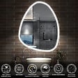 AICA SANITAIRE - AICA Miroir de salle de bain asymétrique 80x55cm led Teardrop Mirror 3 Colours Dimmable + Anti-buée + Mémoire - vignette