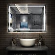 AICA SANITAIRE - AICA Miroir de salle de bain LED dimmable, avec mémoire et anti-buée, 120x70cm, IP44 - vignette