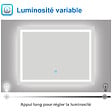 AICA SANITAIRE - AICA Miroir de salle de bain LED dimmable, avec mémoire et anti-buée, 120x70cm, IP44 - vignette