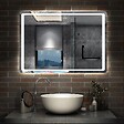 AICA SANITAIRE - AICA Miroir de salle de bain à LED, dimmable et mémoire, 80x60cm miroir lumineux anti-buée - vignette