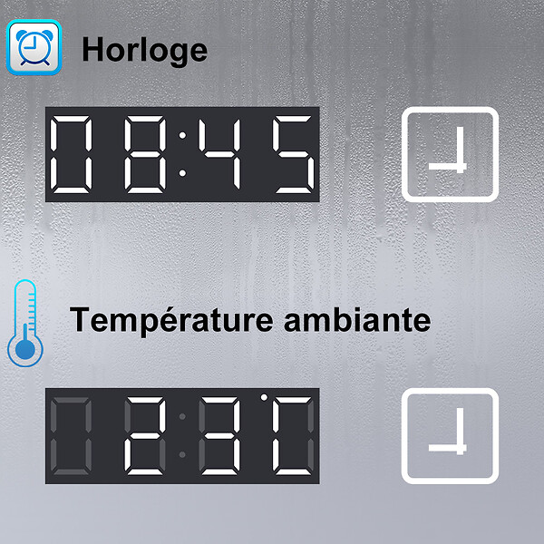 AICA SANITAIRE - AICA Miroir de salle de bain led bluetooth, 120x70cm Anti-buée, 3x Loupe, 3 couleurs de lumière - large