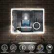 AICA SANITAIRE - AICA Miroir de salle de bain LED 100x60cm tricolor anti-buée avec bluetooth et loupe 3x,mémoire et lumière gradation - vignette