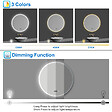 AICA SANITAIRE - AICA Miroir de salle de bain rond 60x60cm avec Horloge, LED, Tricolore, Anti-Buée - vignette