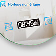 AICA SANITAIRE - AICA Miroir rond de salle de bain 70cm LED tricolore horloge + loupe + anti-buée + mémoire - vignette