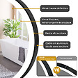 AICA SANITAIRE - AICA Miroir de salle de bain LED rond 70cm avec cadre noir, tricolore + anti-buée + mémoire + gradation infinie - vignette
