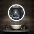 AICA SANITAIRE - AICA Miroir LED rond de 60cm, dimmable + mémoire + antibuée, avec interrupteur tactile, 6000k blanc froid - vignette