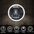 AICA SANITAIRE - AICA Miroir LED rond de 60cm, dimmable + mémoire + antibuée, avec interrupteur tactile, 6000k blanc froid - vignette