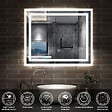 AICA SANITAIRE - AICA Miroir lumineux dimmable, 70x50cm, avec mémoire, salle de bain anti-buée, 6000k blanc froid, IP44 - vignette