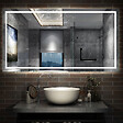 AICA SANITAIRE - AICA Miroir de salle de bain LED dimmable, avec mémoire et anti-buée, 140x70cm, IP44 - vignette