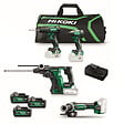 HIKOKI - Pack 4 outils perforateur - perceuse - meuleuse & visseuse HIKOKI KC18DEWHZ + 3 x 5,0Ah & chargeur + sac de transport - vignette