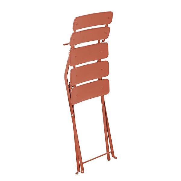 OVIALA - Lot de deux chaises pliantes en acier terracotta - Annecy - large