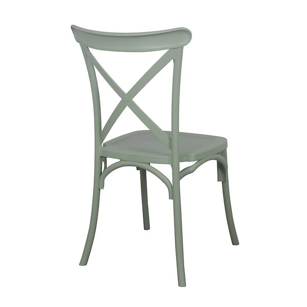 OVIALA - Chaise de terrasse empilable en plastique vert sauge - Dublin - large