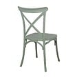 OVIALA - Chaise de terrasse empilable en plastique vert sauge - Dublin - vignette