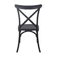 OVIALA - Chaise de terrasse empilable en plastique noire - Dublin - vignette