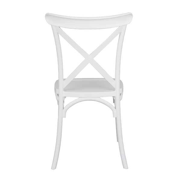 OVIALA - Chaise de terrasse empilable en plastique blanc - Dublin - large