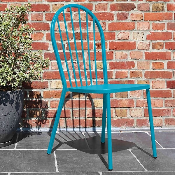 OVIALA - Chaise bistrot de jardin en métal bleu - Honfleur - large