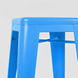 OVIALA - Lot de 4 tabourets de bar en acier bleu mat - Indus - vignette