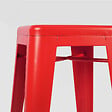 OVIALA - Lot de 4 tabourets de bar en acier rouge mat - Indus - vignette